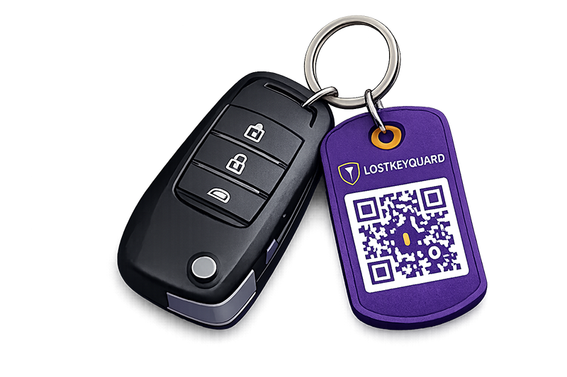 Car key with LostKeyGuard tag